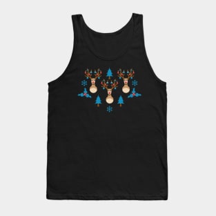 Ugly Xmas Reindeer Pattern Tank Top